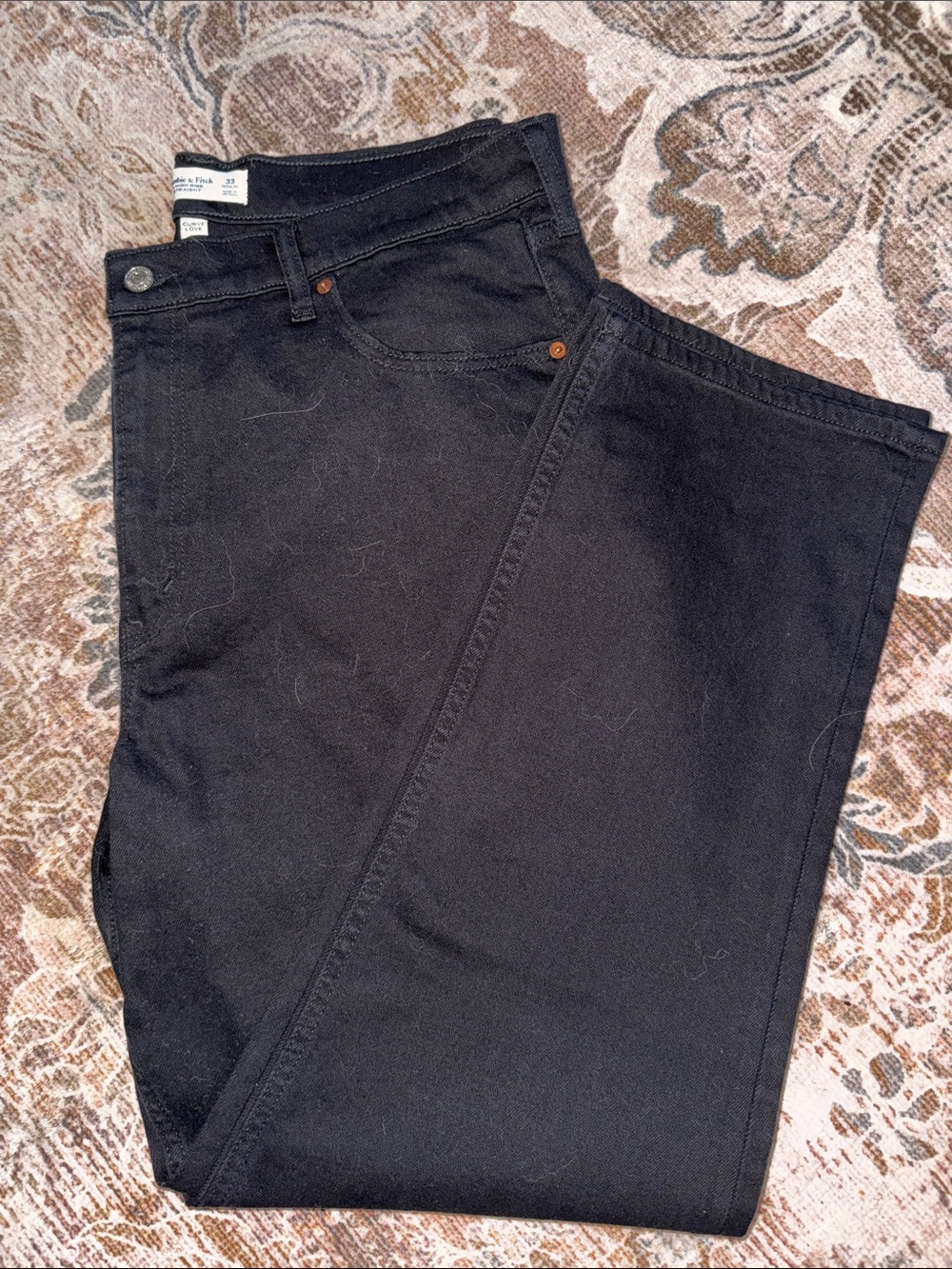 Abercrombie & Fitch Men's Black Straight Jeans